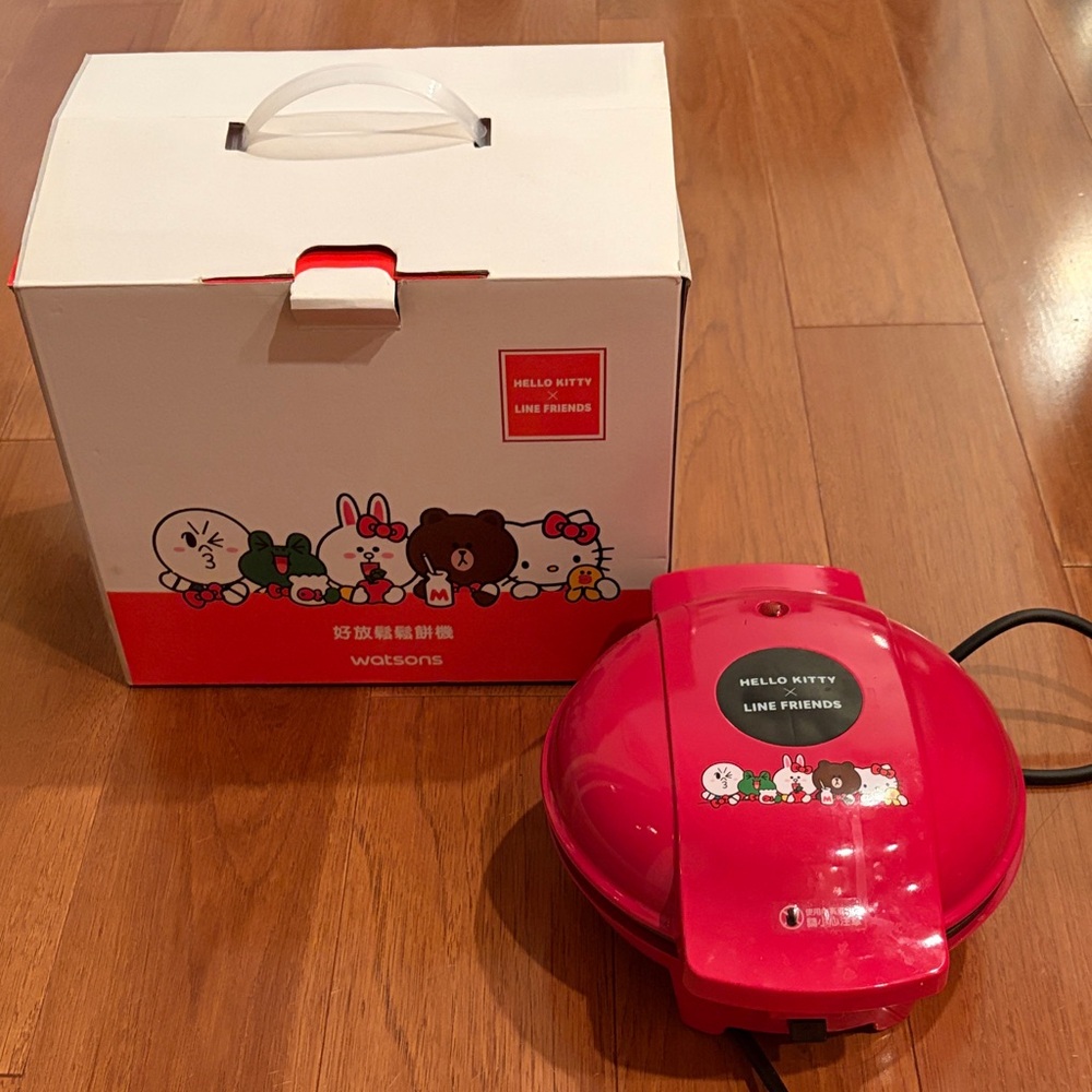 Hello Kitty Line Friends Red Waffle Maker